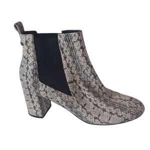 Cole Haan Nitasha Size 9 Snakeskin Print Block Heel Chelsea Ankle Boots